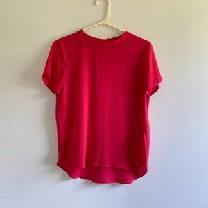 Loft Size XS Pink Short Sleeve Blouse